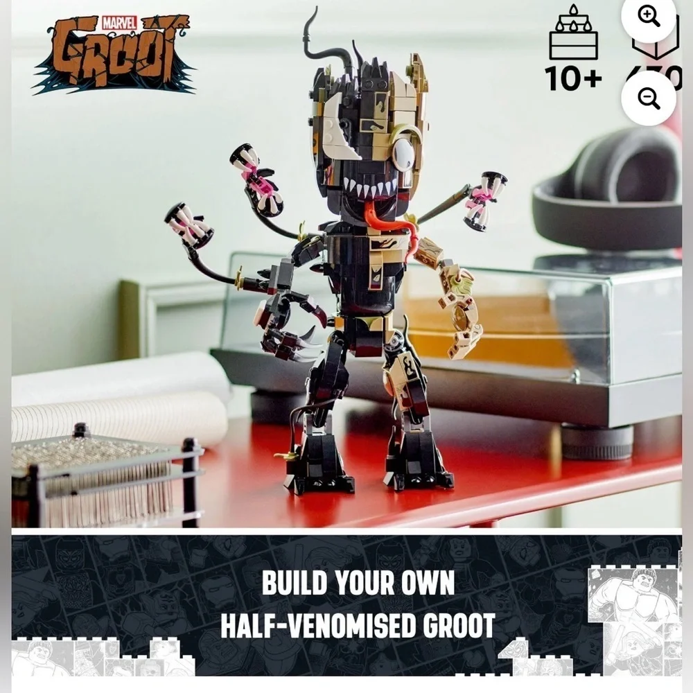 LEGO Marvel Venomized Groot 76249 Transformable Marvel Toy for Play and Display,